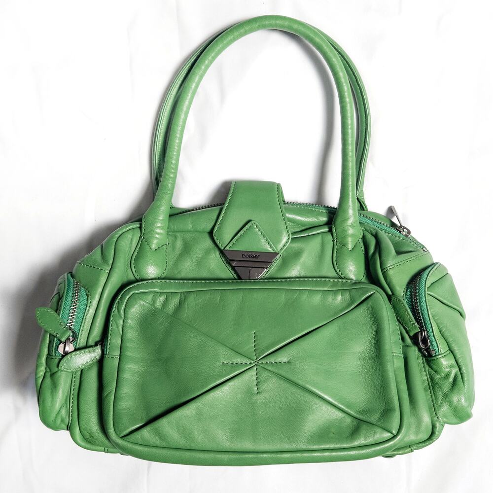Botkier Medium Satchel Handbag Brat Green Indie Utility Textured Bag